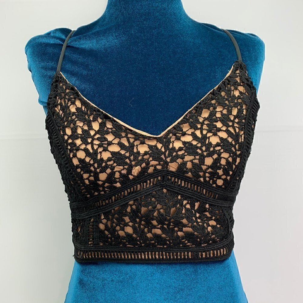 Kendall & Kylie Bralette Black Lace Size Small Lined